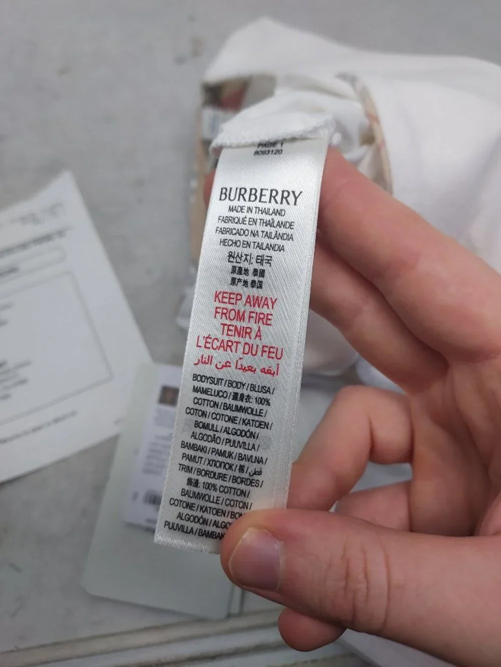 Burberry White Baby Check Bodysuit and Bib Box